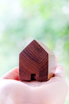 hand holding icon house, my dream house concept
