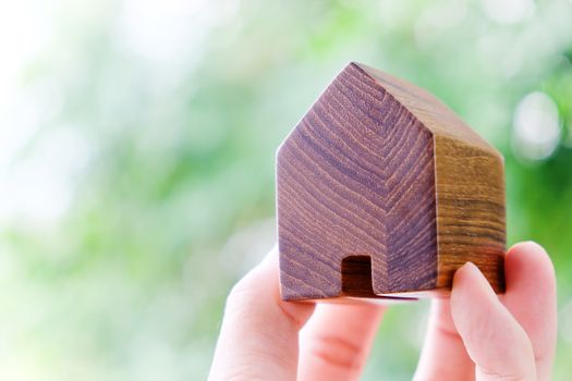 hand holding icon house, my dream house concept