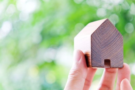 hand holding icon house, my dream house concept