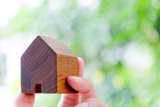 hand holding icon house, my dream house concept