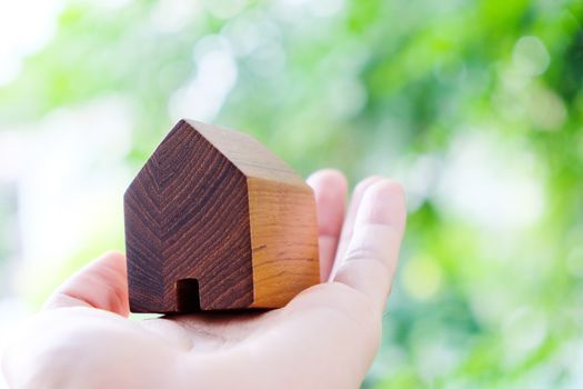 hand holding icon house, my dream house concept