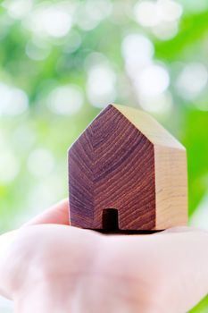 hand holding icon house, my dream house concept