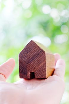 hand holding icon house, my dream house concept