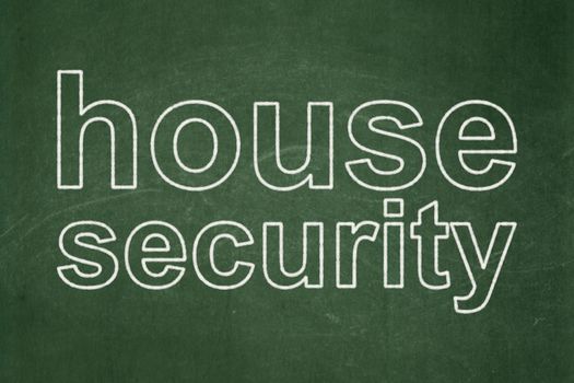 Protection concept: text House Security on Green chalkboard background