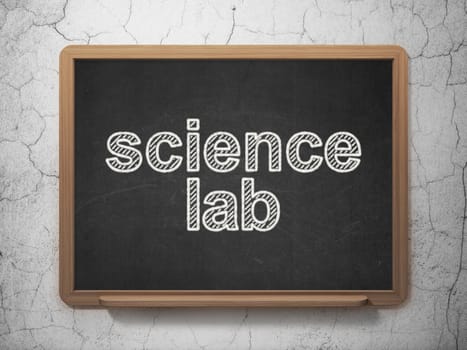 Science concept: text Science Lab on Black chalkboard on grunge wall background, 3D rendering