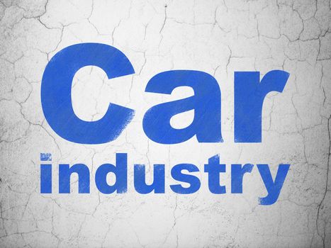 Industry concept: Blue Car Industry on textured concrete wall background