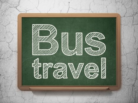 Tourism concept: text Bus Travel on Green chalkboard on grunge wall background, 3D rendering