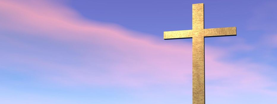 cross on clouds background and sky