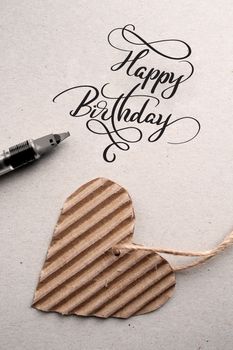 text Happy Birthday. hand lettering - handmade calligraphy.