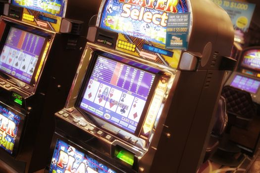 color view of  slot machine  in las vegas casino