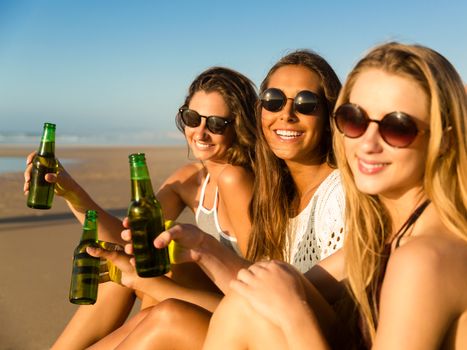 Best friends having fun on the beach