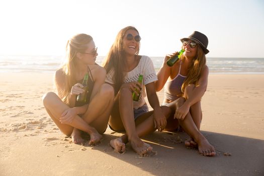 Best friends having fun on the beach