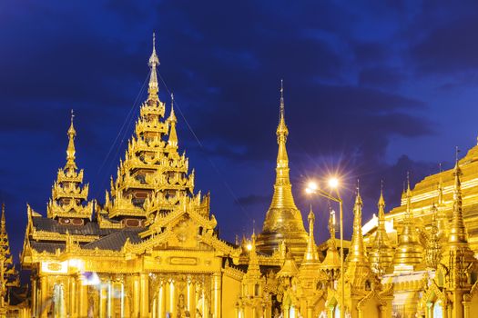 Shwedagon Pagoda at night , Myanmar (Burma) Yangon landmark