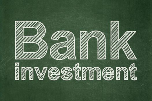 Currency concept: text Bank Investment on Green chalkboard background