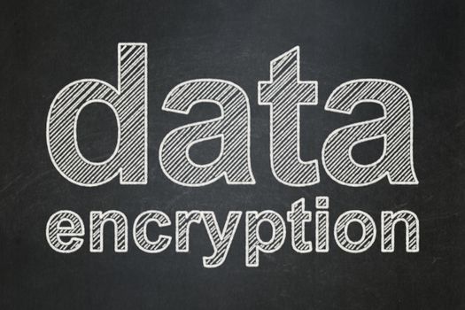 Safety concept: text Data Encryption on Black chalkboard background
