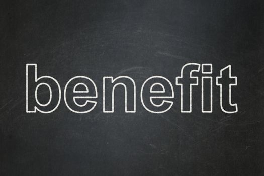 Business concept: text Benefit on Black chalkboard background