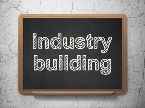 Manufacuring concept: text Industry Building on Black chalkboard on grunge wall background, 3D rendering