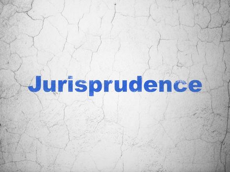 Law concept: Blue Jurisprudence on textured concrete wall background