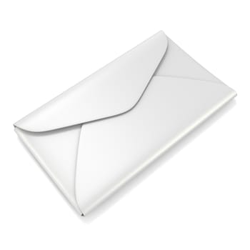 Blank white envelope 3D render illustration isolated on white background