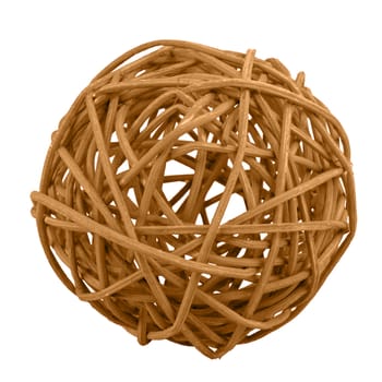 Brown wicker ball isolated on a white background