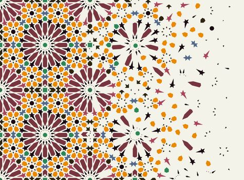 Arabesque. Traditional Arabian mosaic tile. Seamless pattern. Vector illustration.