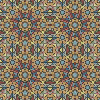 Arabesque. Traditional Arabian mosaic tile. Seamless pattern. Vector illustration.