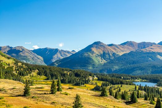 The San Juan Skyway forms a 233 mile loop in southwest Colorado traversing the heart of the San Juan Mountains festuring breathtaking mountain views and includes the portion of US 550 between Silverton and Ouray known as the Million Dollar Highway.