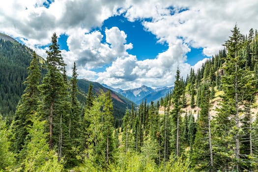 The San Juan Skyway forms a 233 mile loop in southwest Colorado traversing the heart of the San Juan Mountains festuring breathtaking mountain views and includes the portion of US 550 between Silverton and Ouray known as the Million Dollar Highway.