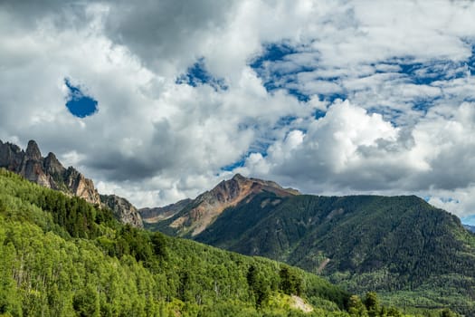 The San Juan Skyway forms a 233 mile loop in southwest Colorado traversing the heart of the San Juan Mountains festuring breathtaking mountain views and includes the portion of US 550 between Silverton and Ouray known as the Million Dollar Highway.