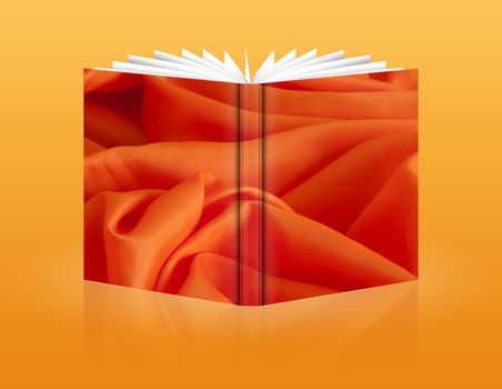 book of elegant background with a colorful fabric
