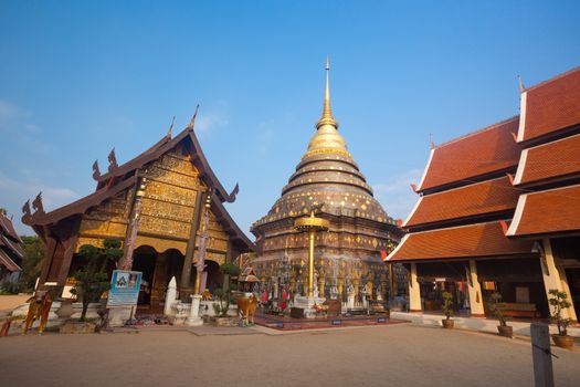 Wat phra that lampang luang with blue sky, Thailand