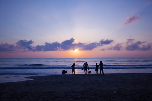 beautiful sunrise on the sea