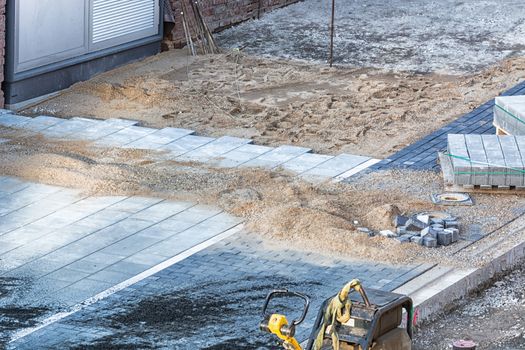 A new channel cover in the concrete foundation.