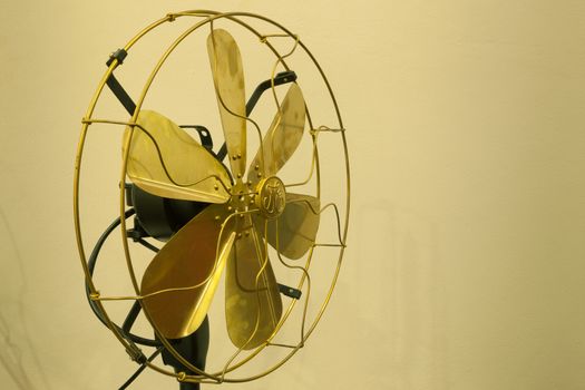 Beautiful vintage gold antique brass fan