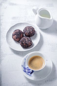 Almond cookies with chocolate and coffee. Gluten free flour.