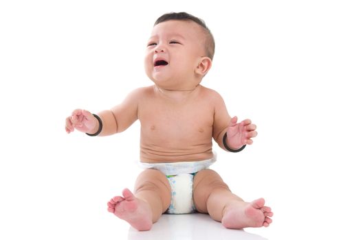 Crying asian baby