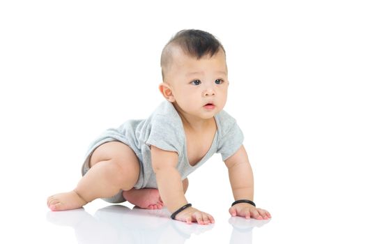 crawling beautiful baby boy