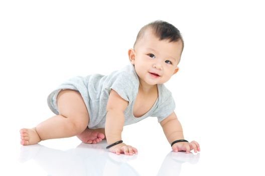 crawling beautiful baby boy