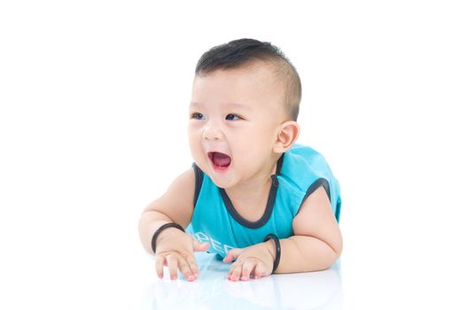 crawling beautiful baby boy