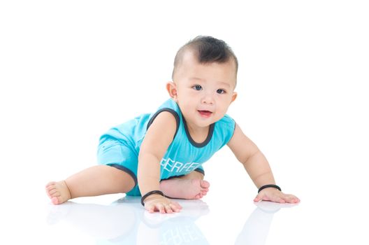 crawling beautiful baby boy