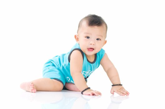 crawling beautiful baby boy