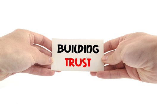 Building trust text concept isolated over white background
