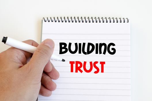 Building trust text concept isolated over white background