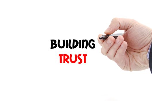 Building trust text concept isolated over white background