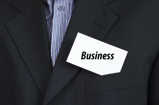 Business text note concept over businessman background