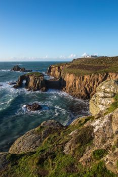 View from the edge of the cliffs at Sennen, west Cornwall