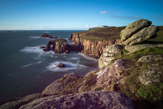 A view from the top of the cliff at Sennen, near Penzance, Cornwall