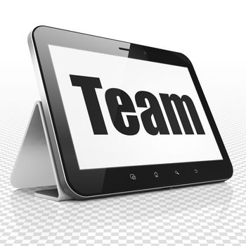 Business concept: Tablet Computer with black text Team on display, 3D rendering