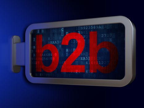 Finance concept: B2b on advertising billboard background, 3D rendering