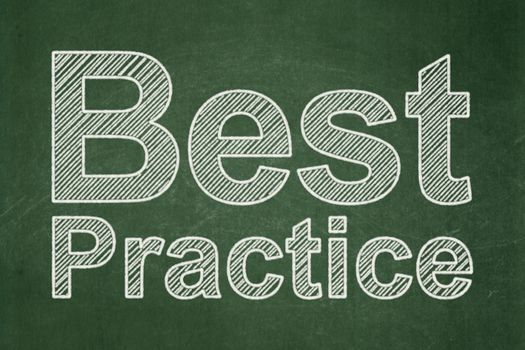 Education concept: text Best Practice on Green chalkboard background